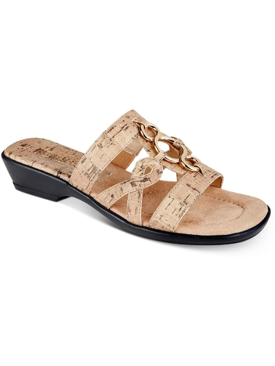 Easy Street Torrid Womens Cork Square Toe Heel Sandals In Tan/beige