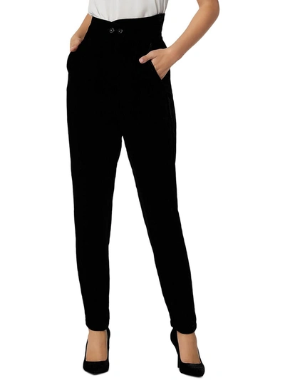 Joie Farah Womens Velvet High Waist Dress Pants In Black