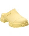 Ganni Yellow Recycled Rubber Retro Mules In Yellow