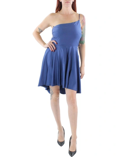 City Studio Juniors Womens Shimmer Mini Fit & Flare Dress In Multi