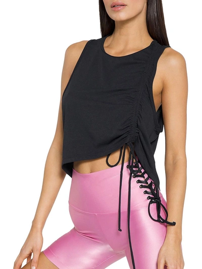Koral La Womens Ruched Relaxed Tank Top In Black