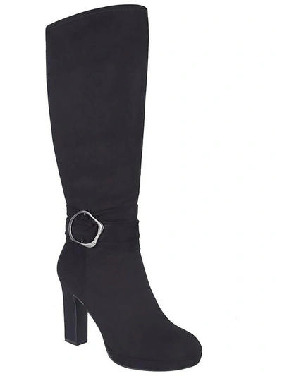 Impo Orval Wc Womens Faux Suede Side Zip Knee-high Boots In Black
