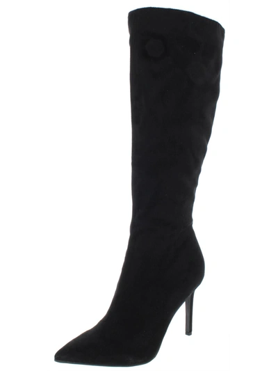 Thalia Sodi Rajel Womens Faux Suede Pointed Toe Dress Boots In Black