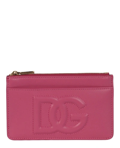 Dolce & Gabbana Medium Dg Logo Card Holder In Pink