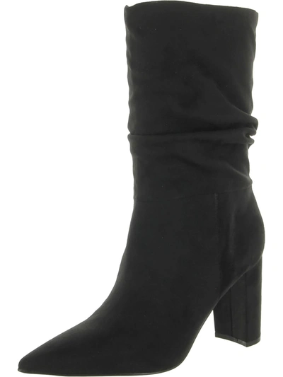 Nine West Unni 2 Womens Faux Suede Slouchy Mid-calf Boots In Black