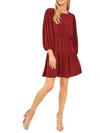 CECE WOMENS TIERED KNEE FIT & FLARE DRESS