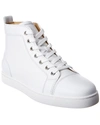 Christian Louboutin Louis Orlato Full-grain Leather High-top Sneakers In White