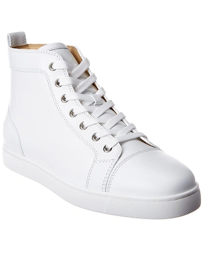 Christian Louboutin Men's Louis Leather High-top Trainers In White