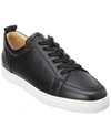 Christian Louboutin Rantulow Grained-leather Trainers In Black