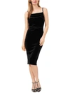 1.state Ruched Velvet Slipdress In Black