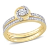 Mimi & Max 1/2ct Tdw Diamond Double Swirl Bridal Set In 14k Yellow Gold In White