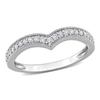 Mimi & Max 1/4ct Tdw Diamond Graduated Chevron Design Ring In 10k White Gold In White