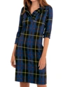 GRETCHEN SCOTT PLAIDLY COOPER DRESS RED PLAID IN BLUE