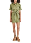 Steve Madden Jolene Belted Faux Leather Mini Shirtdress In Multi