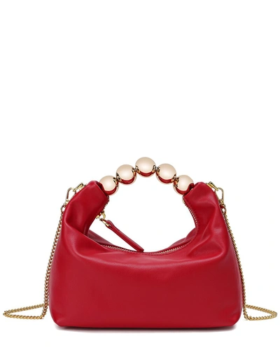 Tiffany & Fred Paris Smooth Leather Top Handle Shoulder Bag In Red