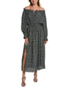 Elie Tahari Women's Night Floral Silk Off-the-shoulder Midi-dress In Blue