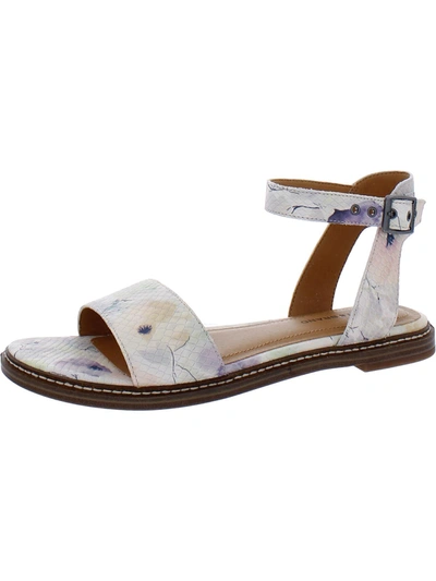 Lucky Brand Kimaya Womens Leather Ankle Strap Slide Sandals In Multi