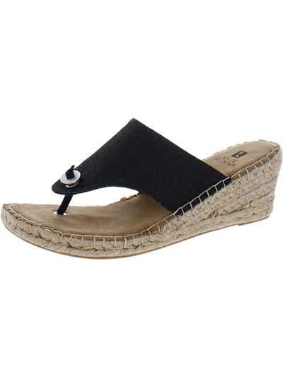 White Mountain Beachball Womens Slip On Thong Wedge Sandals In Multi