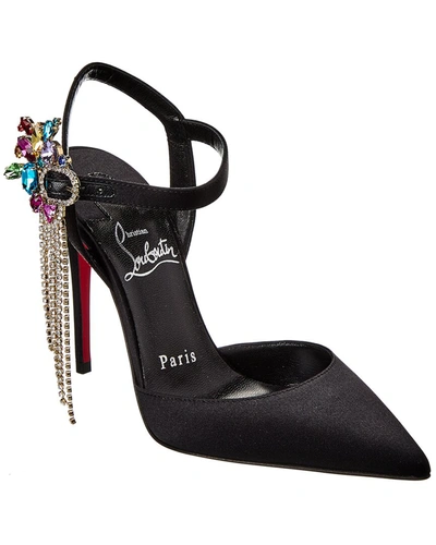 Christian Louboutin Goldina Rain 100 Satin Pump In Black