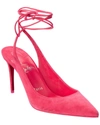 Christian Louboutin Lace-up Kate 85 Suede Pump In Pink