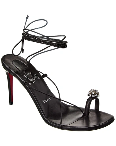 Christian Louboutin Just Un Fil 85 Leather Sandals In Black