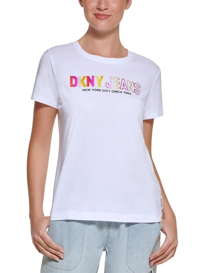 Dkny Jeans Women's Crewneck Tie-dye Logo T-shirt In Multi