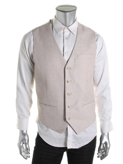 Perry Ellis Mens V-neck Linen Suit Vest In Multi