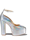 Schutz Renee Womens Leather Round Toe Platform Heels In Multi