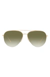 Oliver Peoples Women's Cleamons 60mm Aviator Sunglasses In Gold Olive