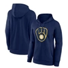 FANATICS FANATICS BRANDED NAVY MILWAUKEE BREWERS LOGO PULLOVER HOODIE