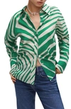 Mango Stripe Cotton Button-up Shirt In Off White