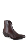 Ziginy Imma Water Resistant Ankle Western Bootie In Tan Leather