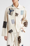 Story Mfg. Short On Time Organic-cotton Jacket In Ecru Scatter Patch