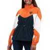 G-iii 4her By Carl Banks Women's Orange/navy Denver Broncos Tie Breaker Lightweight Quarter-zip Jacket In Navy