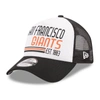 NEW ERA NEW ERA WHITE/BLACK SAN FRANCISCO GIANTS STACKED A-FRAME TRUCKER 9FORTY ADJUSTABLE HAT