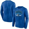 Fanatics Branded Heather Royal Dallas Mavericks Front Court Press Snow Wash Long Sleeve T-shirt In Heather Royal