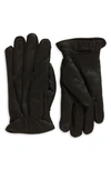Ugg (r) 3 Point Leather Gloves In Black