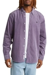 Carhartt Madison Corduroy Button-down Shirt In Glassy Purple / Black