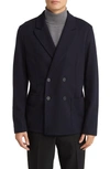 HARRIS WHARF LONDON SOLID WOOL DOUBLE BREASTED BLAZER