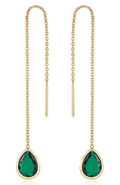 ETTIKA ETTIKA CUBIC ZIRCONIA THREADER EARRINGS