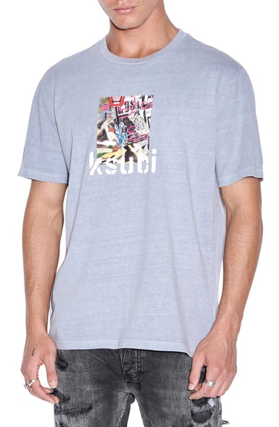 Ksubi Kulture Kash Storm Cotton Graphic T-shirt In 蓝色