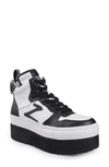Ziginy Bruce Water Resistant Platform Sneaker In Black White Leather