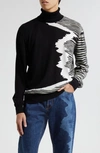 Missoni Space-dyed Wool Roll-neck Sweater In Black And White Space Dyed