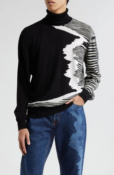 Missoni Space-dyed Wool Roll-neck Sweater In Black