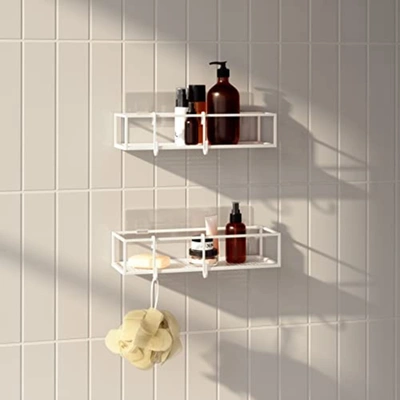 Umbra Cubiko Shower Bin Caddy Set, Two In White