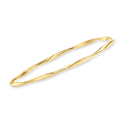 Rs Pure Ross-simons Italian 14kt Yellow Gold Twisted Bangle Bracelet In Multi
