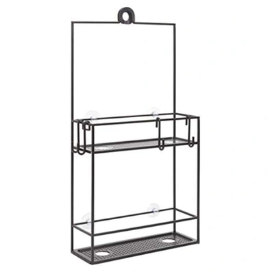 Umbra Cubiko Shower Caddy, Metal Shower Caddy Over The Shower Head In Grey