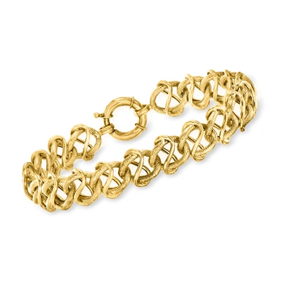 Ross-simons 14kt Yellow Gold Infinity And Oval-link Bracelet In Multi