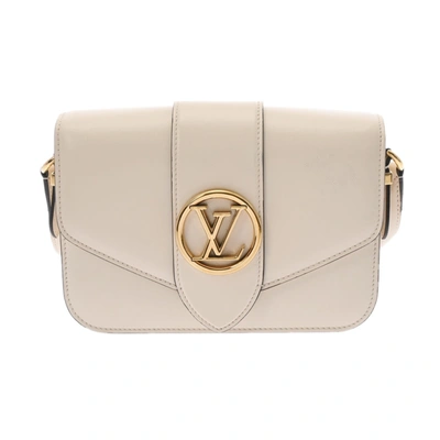 Pre-owned Louis Vuitton Pont Neuf Leather Shoulder Bag () In White