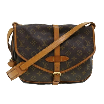 Pre-owned Louis Vuitton Saumur Canvas Shoulder Bag () In Brown